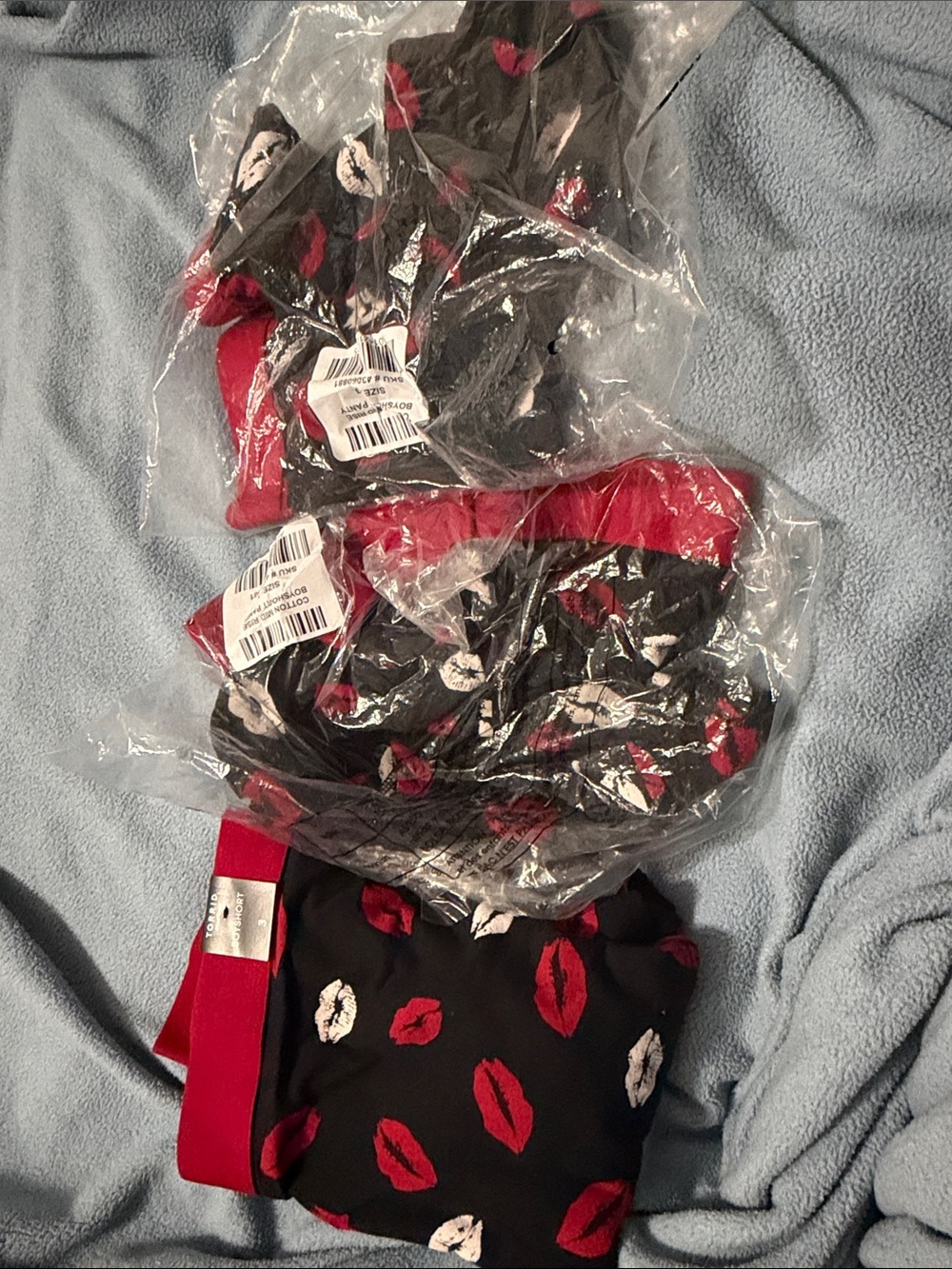 torrid Black Boyshorts with Red & White Lip Print (3) pair